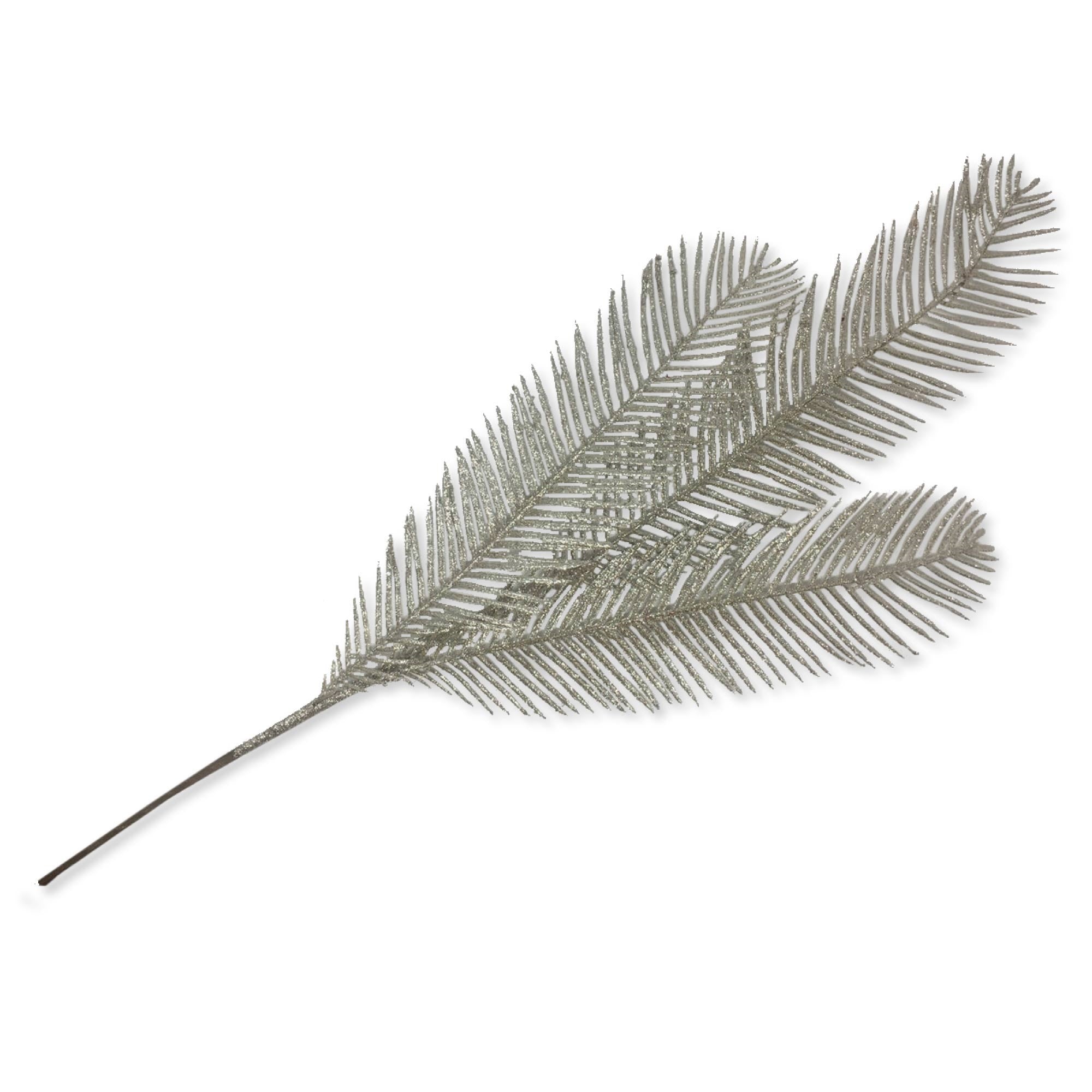 Christmas Sparkle Feather Branch Glittered Decoration Stem Pick XL in Champagne  | TJ Hughes