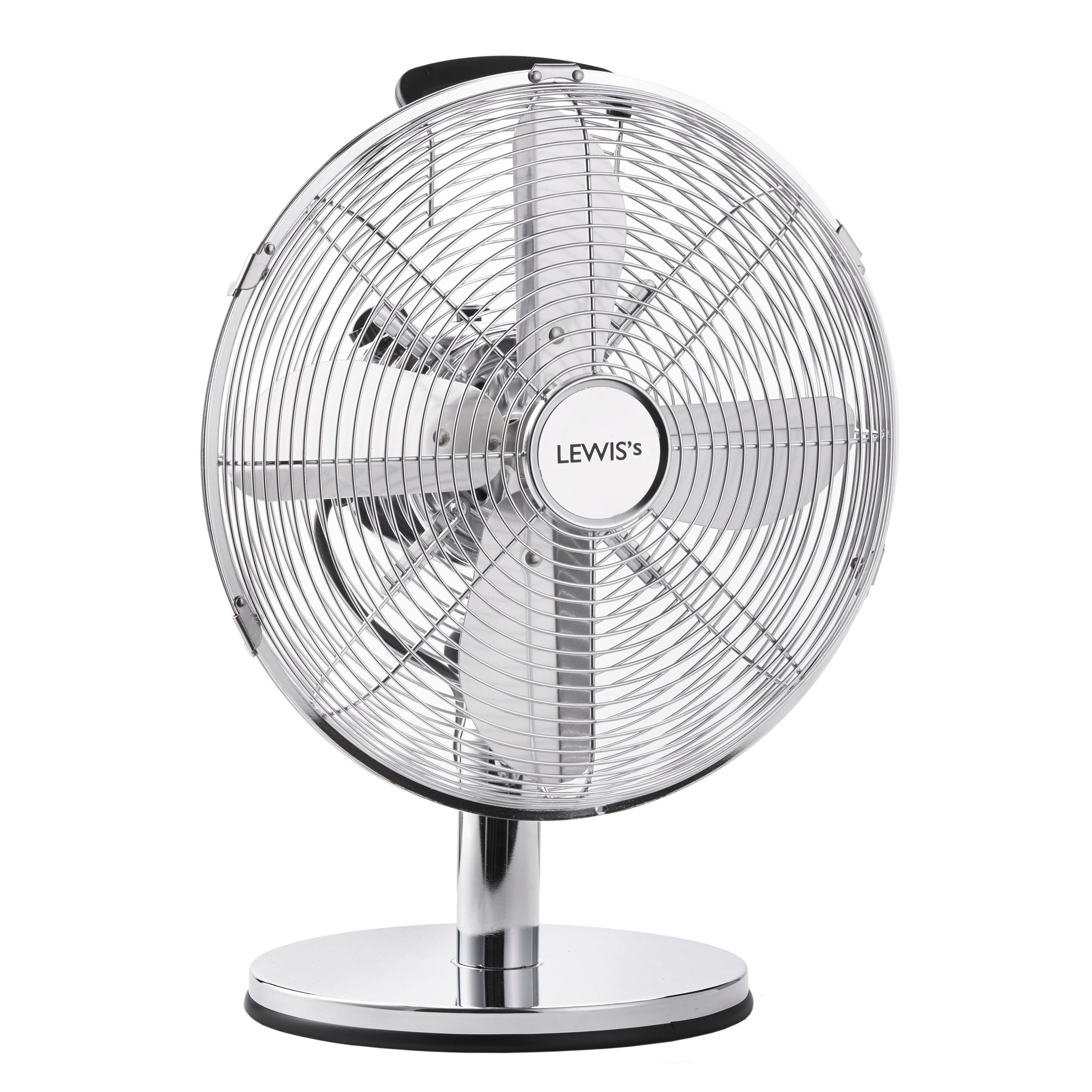 LEWIS’S 12 Inch 3 Speed Desk Fan Chrome  | TJ Hughes