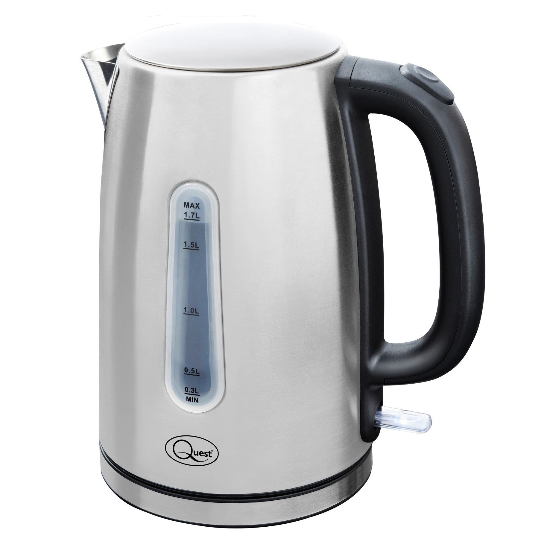 Quest 1.7L 3KW Stainless Steel Jug Kettle - Silver  | TJ Hughes