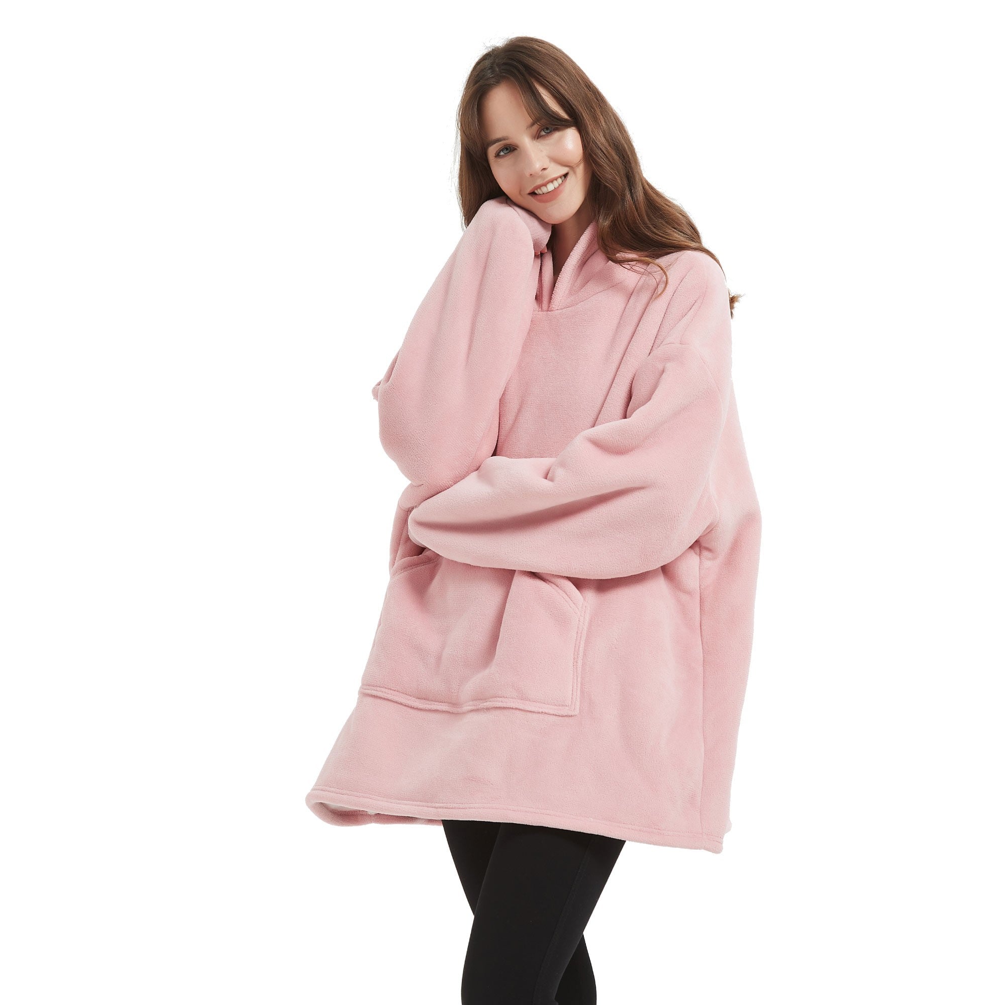 Lewis’s Sherpa Fleece Lined Hooded Throw Unisex - One Size - Pink  | TJ Hughes Teal