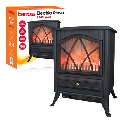 Benross Cast Iron Effect Electric Stove - Black  | TJ Hughes