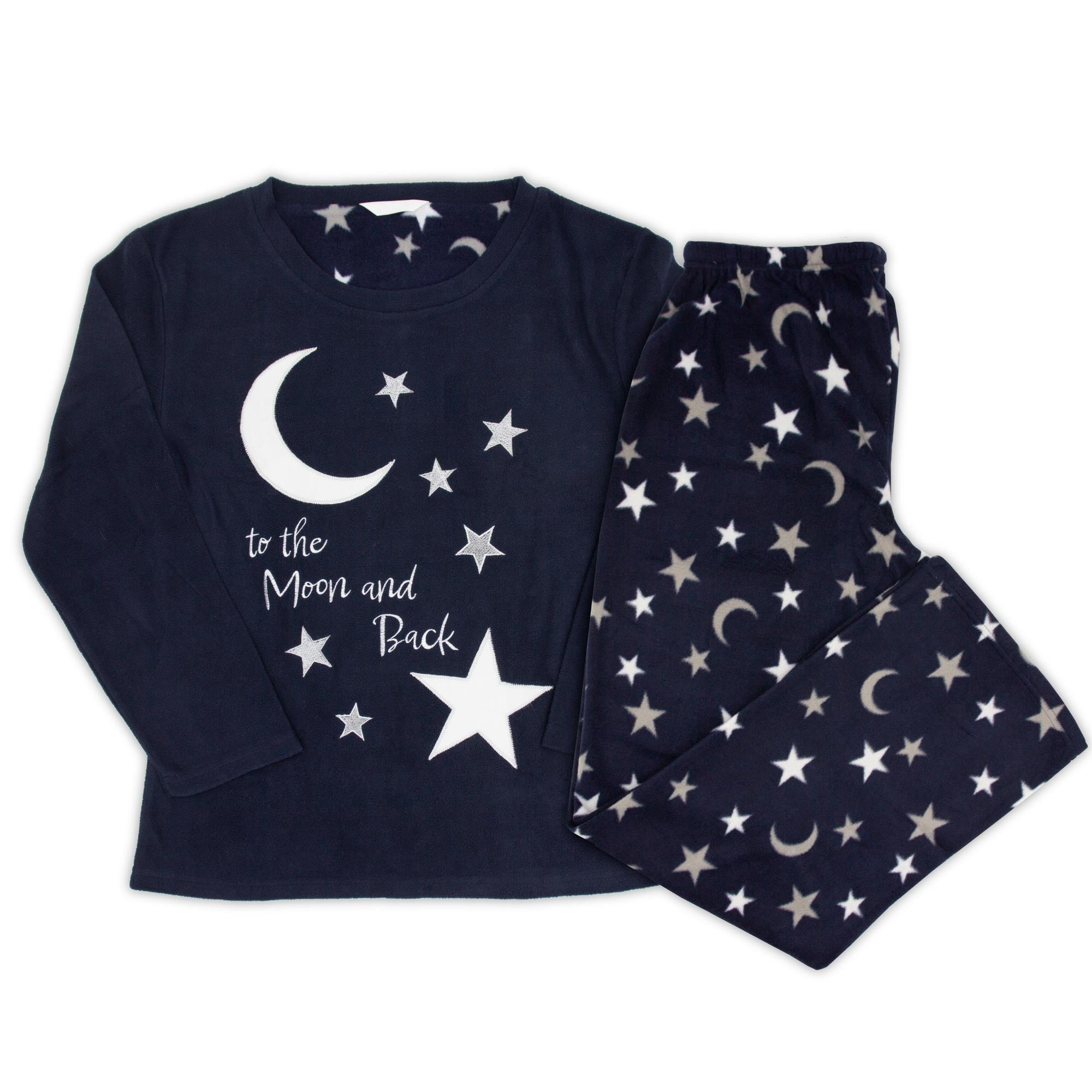 Tru Ladies To The Moon and Back Fleece Pyjama - Size 20-22 - Tru Nightware  | TJ Hughes