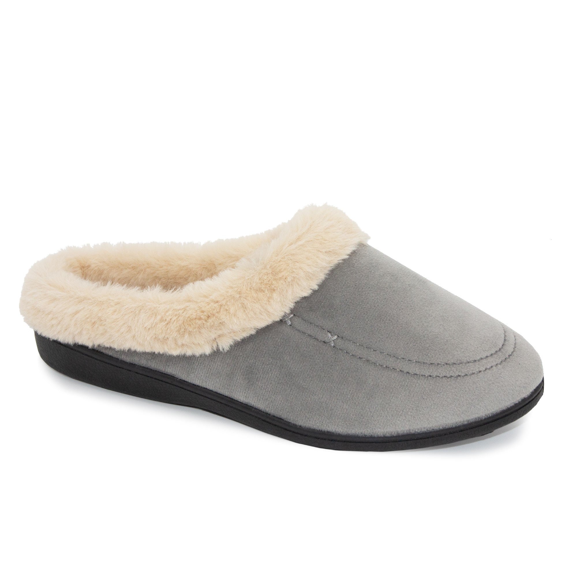 Sleep Boutique Womens Dianna Mule Slippers - Grey - 5  | TJ Hughes