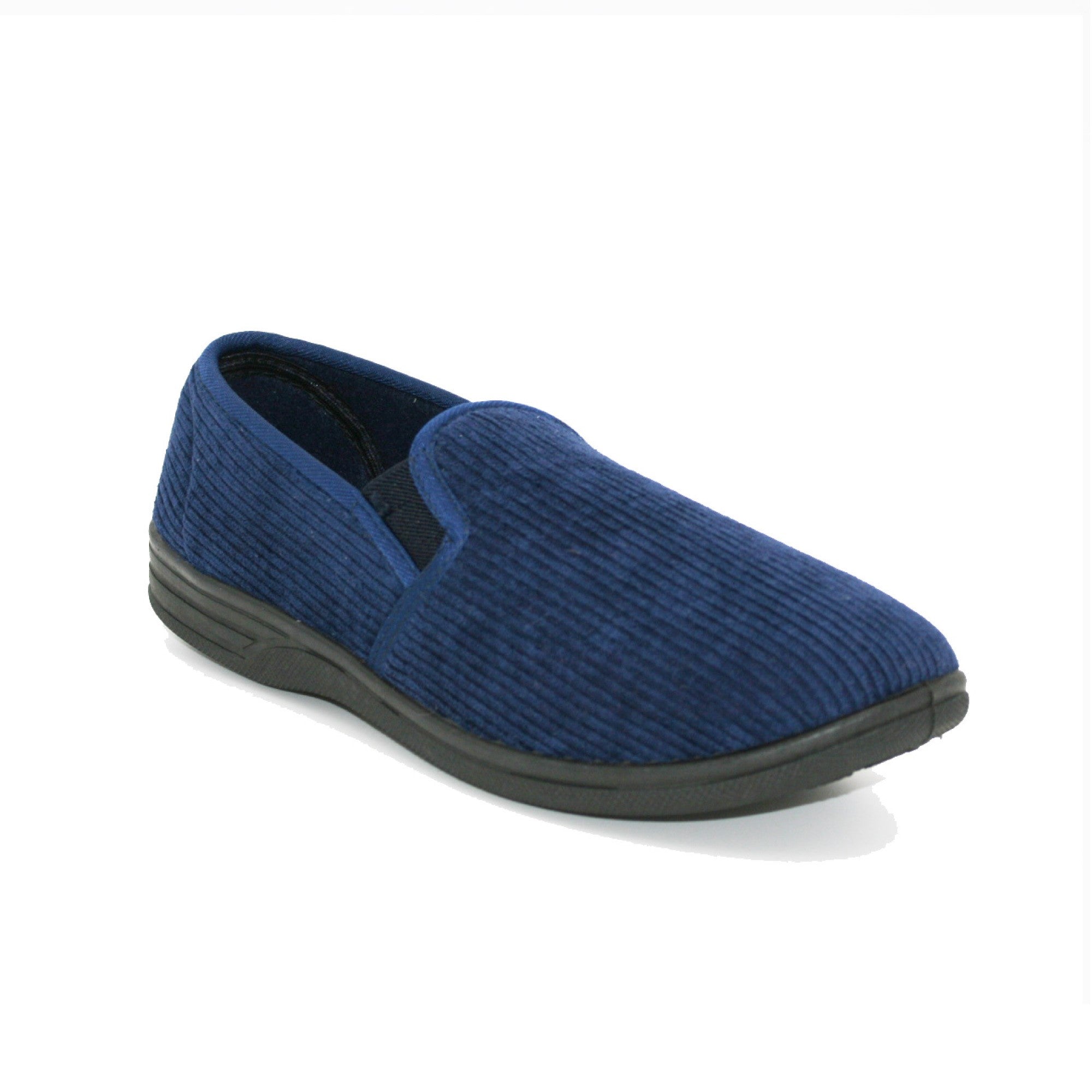 Regiment Mens Albert Cord Slippers - Navy - 9  | TJ Hughes Blue