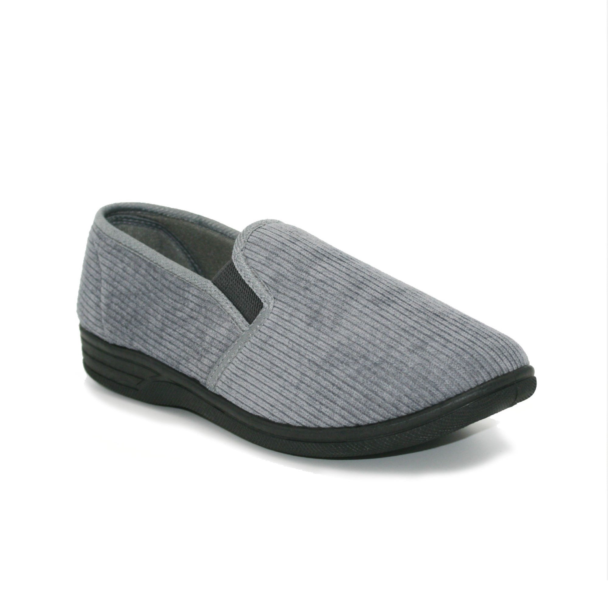 Regiment Mens Albert Cord Slippers - Grey - 7 - Sleep Boutique  | TJ Hughes