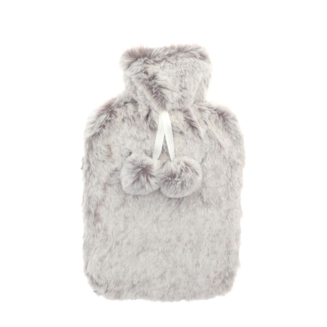 Hot Water Bottle with Luxury Faux Fur Cover Grey - Country Club  | TJ Hughes