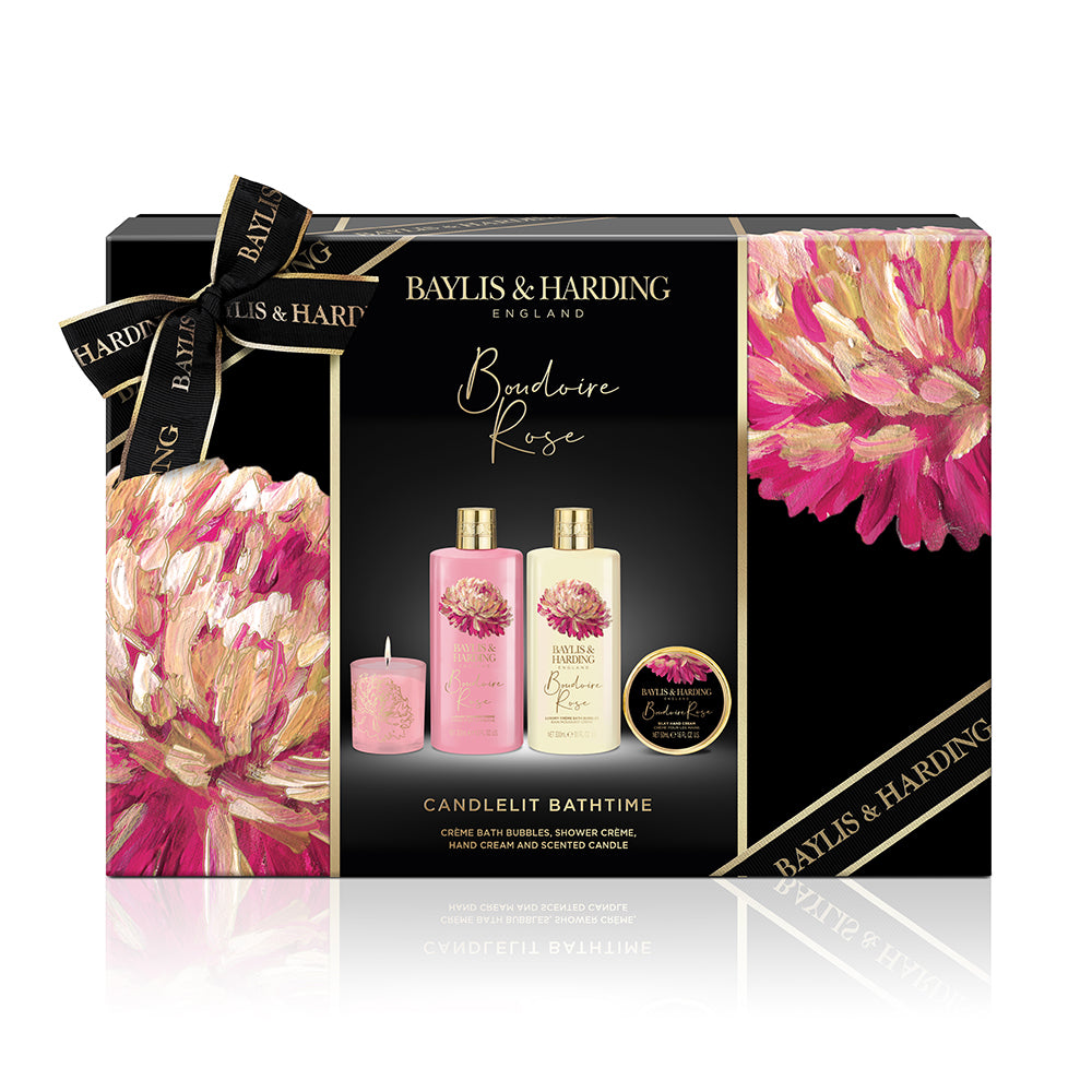 Baylis & Harding Boudoire Rose Luxury Candlelit Bath Time Gift Set