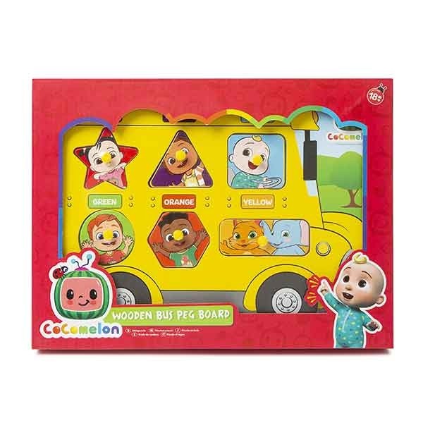 Cocomelon Wooden Peg Board Bus Puzzle  | TJ Hughes