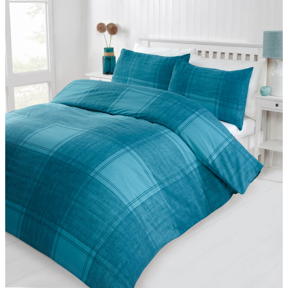 Lewis’s Acton Duvet Set - Teal - King  | TJ Hughes