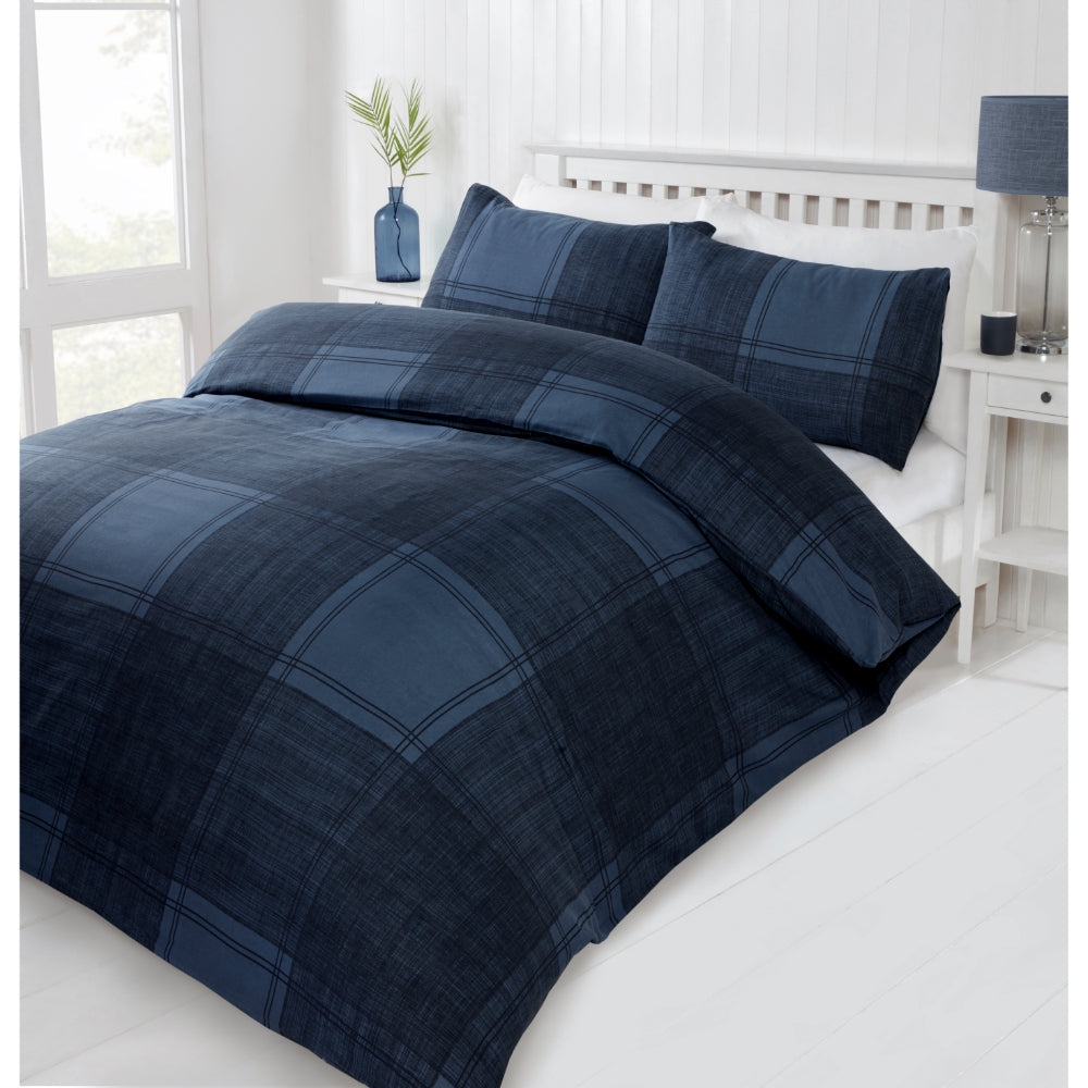 Lewis’s Acton Duvet Set - Navy Blue - Single  | TJ Hughes