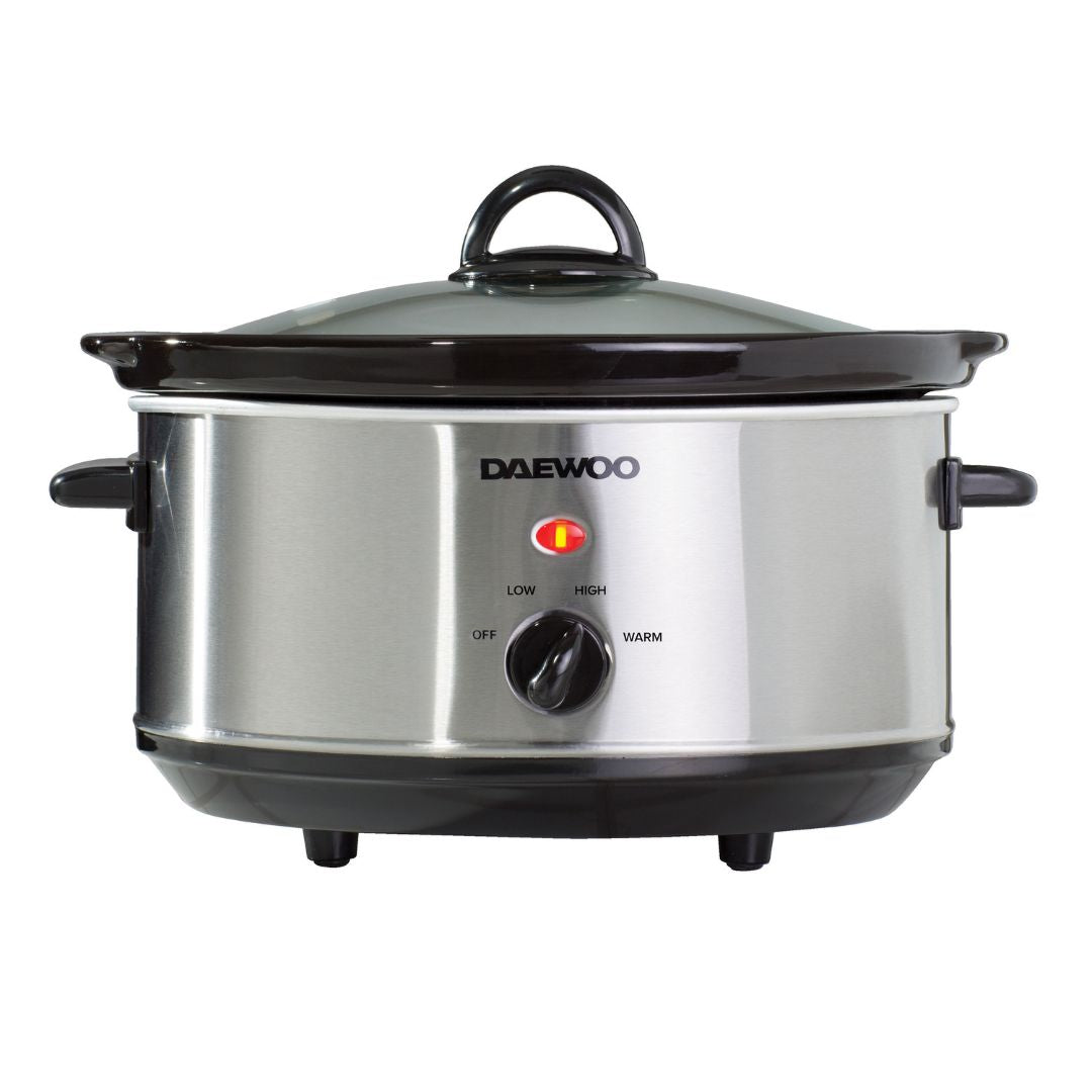 Daewoo Slow Cooker 3.5L - Stainless Steel  | TJ Hughes