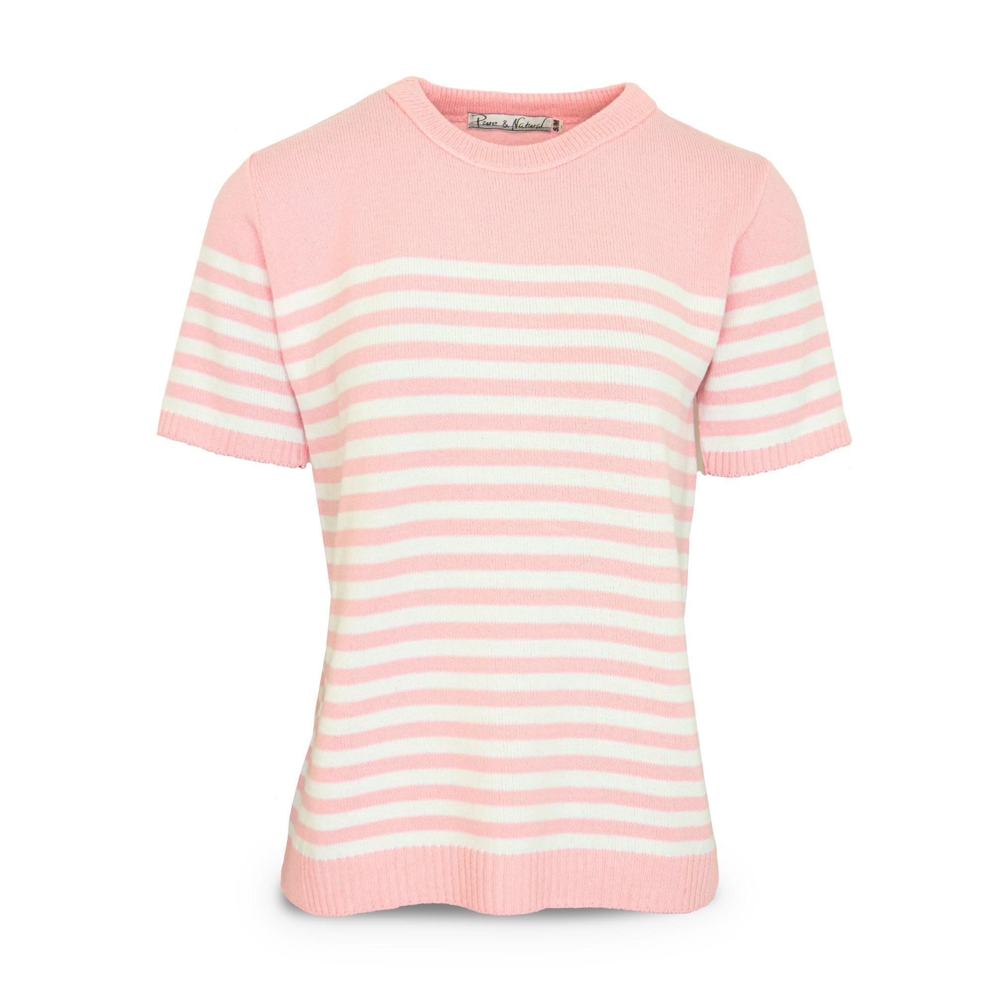 Ladies Stripe Sweater - Pink - L/XL - TJ Hughes