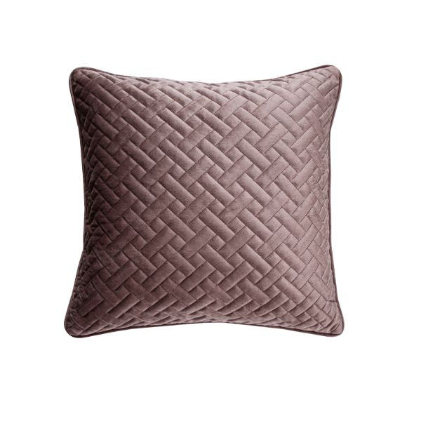 Velvet Quilted Cushion 45 x 45cm - Blush Pink - TJ Hughes