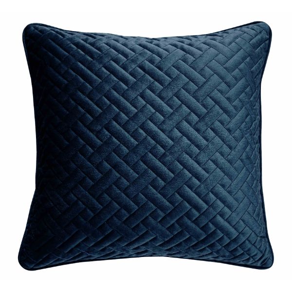 Velvet Quilted Cushion 45 x 45cm - Royal Blue - TJ Hughes