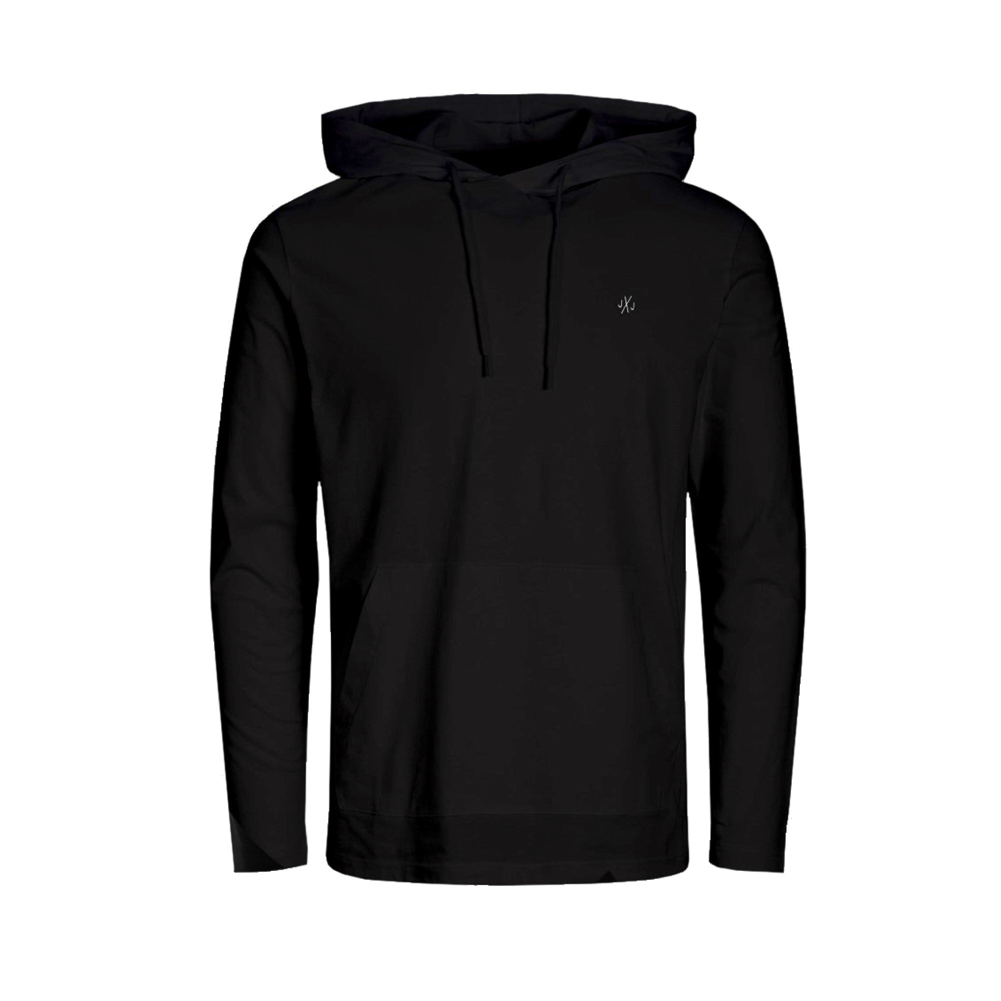 Jack & Jones Long Sleeve Hooded T Shirt - Black - X Large