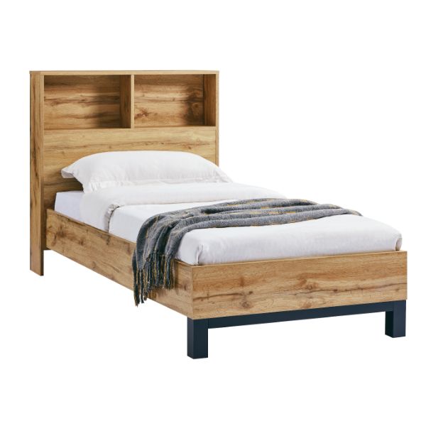 Bali Single Bed Bookcase Headboard 90cm Oak - Julian Bowen  | TJ Hughes