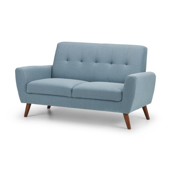 Monza Sofa 2 Seater Compact Retro 1.5m Blue - Julian Bowen  | TJ Hughes