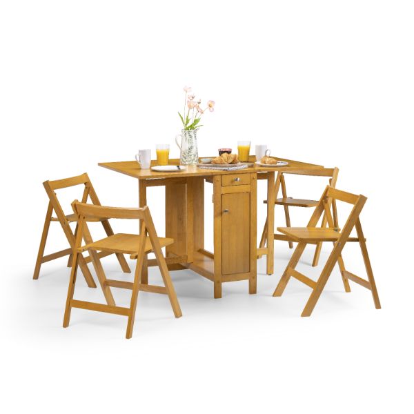 Savoy Dining Table Set with 4 Chairs Light Oak - Julian Bowen  | TJ Hughes