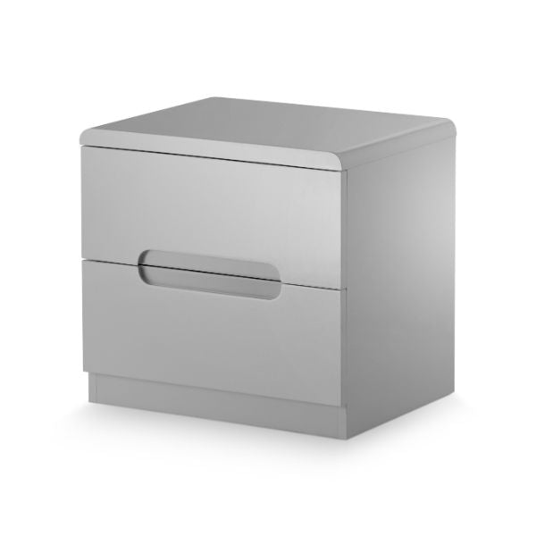 Manhattan Bedside Table with 2 Drawers Grey - Julian Bowen  | TJ Hughes