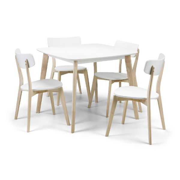 Casa Dining Table 90cm White - Julian Bowen  | TJ Hughes