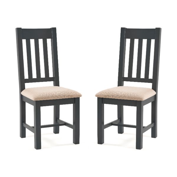 Bordeaux Dining Chairs Dark Grey Set of 2 - Julian Bowen  | TJ Hughes