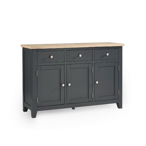 Bordeaux Sideboard Dark Grey 1.3m - Julian Bowen  | TJ Hughes