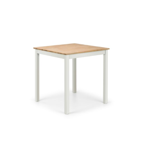 Coxmoor Square Dining Table 75cm Ivory & Oak - Julian Bowen  | TJ Hughes