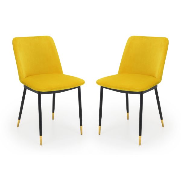 Delaunay Dining Chairs Mustard Set Of 2 - Julian Bowen  | TJ Hughes