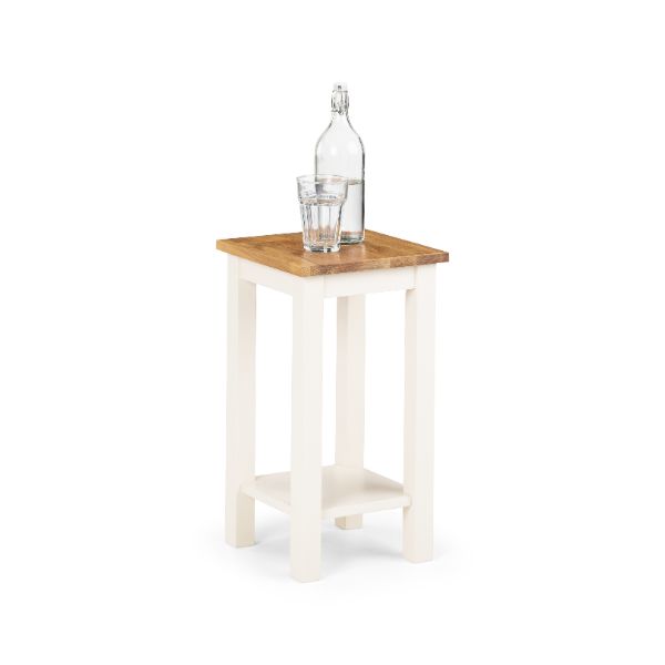 Coxmoor Tall Narrow Side Table Ivory & Oak - Julian Bowen  | TJ Hughes