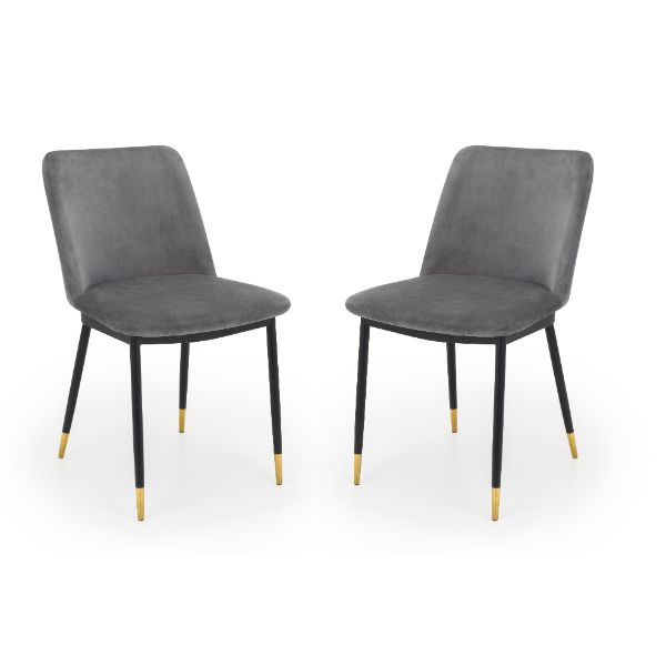 Delaunay Dining Chairs Grey Set Of 2 - Julian Bowen  | TJ Hughes