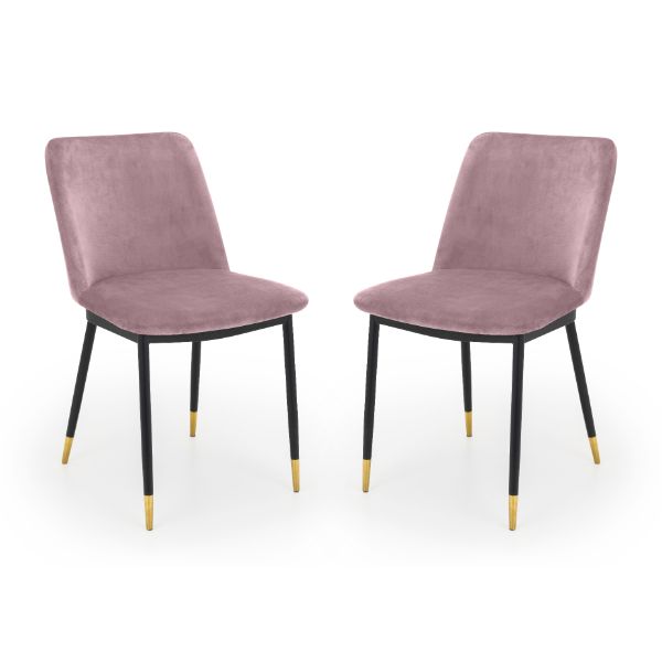 Delaunay Dining Chairs Dusky Pink Set Of 2 - Julian Bowen  | TJ Hughes