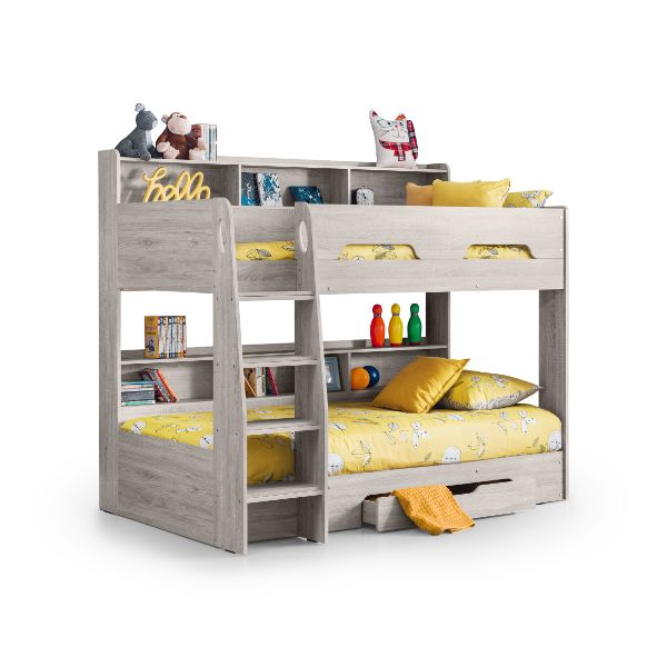 Orion Bunk Bed Single Grey Oak - Julian Bowen  | TJ Hughes