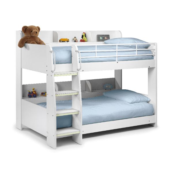 Domino Single Bunk Bed White - Julian Bowen  | TJ Hughes