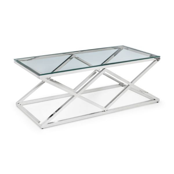 Biarritz Glass Coffee Table 1.2m - Julian Bowen  | TJ Hughes