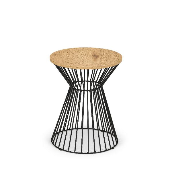 Jersey Round Wire Lamp Table Euro Oak