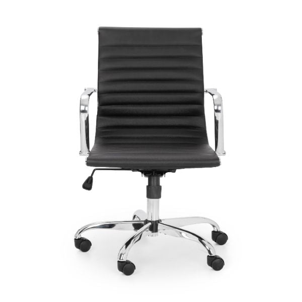 Gio Office Chair Black & Chrome - Julian Bowen  | TJ Hughes