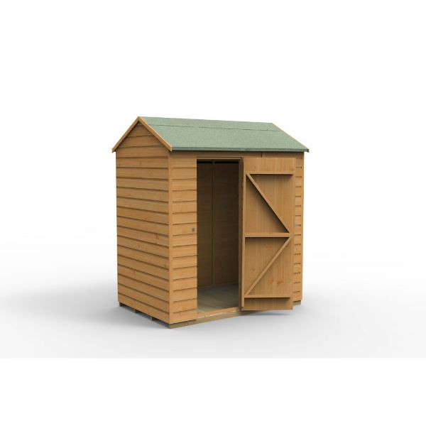 Forest Garden Shiplap Dip Treated 6x4 Reverse Apex Shed - No Window  | TJ Hughes
