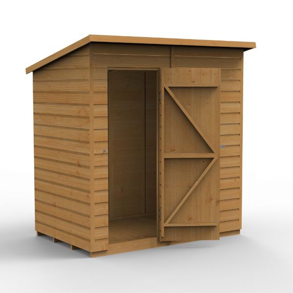 Forest Garden Shiplap Treated 6x4 Pent Shed - No Window  | TJ Hughes