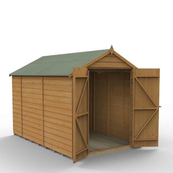 Forest Garden Shiplap Dip Treated 6x10 Apex Shed - No Window - Double Door  | TJ Hughes