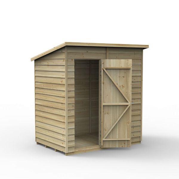 Forest Garden Overlap Pressure Treated 6x4 Pent Shed - No Window  | TJ Hughes