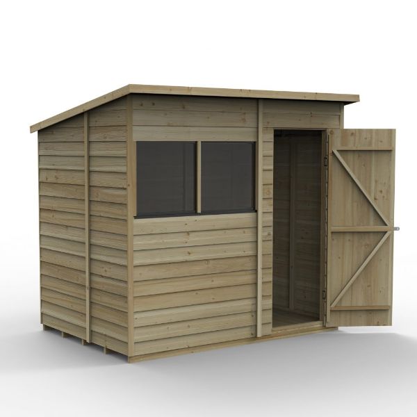 Forest Garden Overlap Pressure Treated 7x5 Pent Shed  | TJ Hughes
