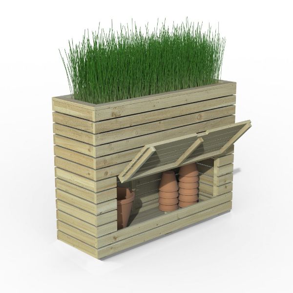 Forest Garden Linear Planter - Tall with Storage 91cm(h) x 120cm(w) x 40cm(d)  | TJ Hughes