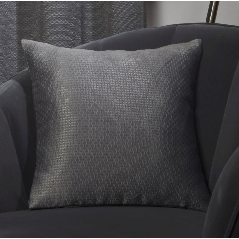 Ambiance Embossed Cushion 43 x 43cm - Charcoal Grey - TJ Hughes