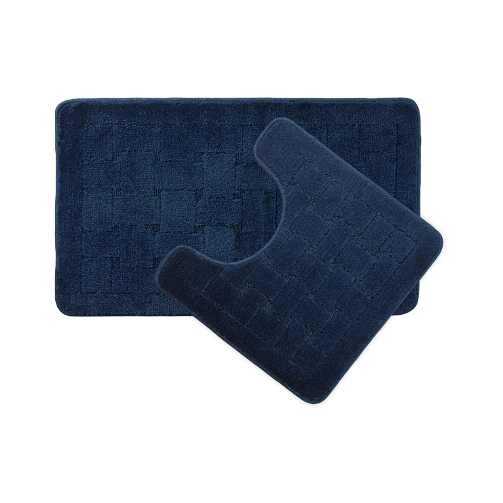 Orkney 2 Piece Bath Set Non Slip - Navy Blue - TJ Hughes