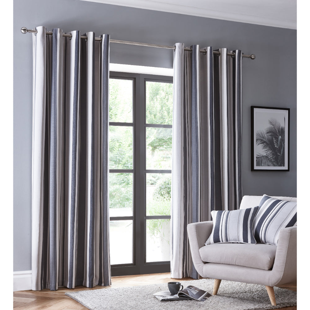 Avenue Curtains - Charcoal - 167cm (66") X 229cm (90") - TJ Hughes Natural