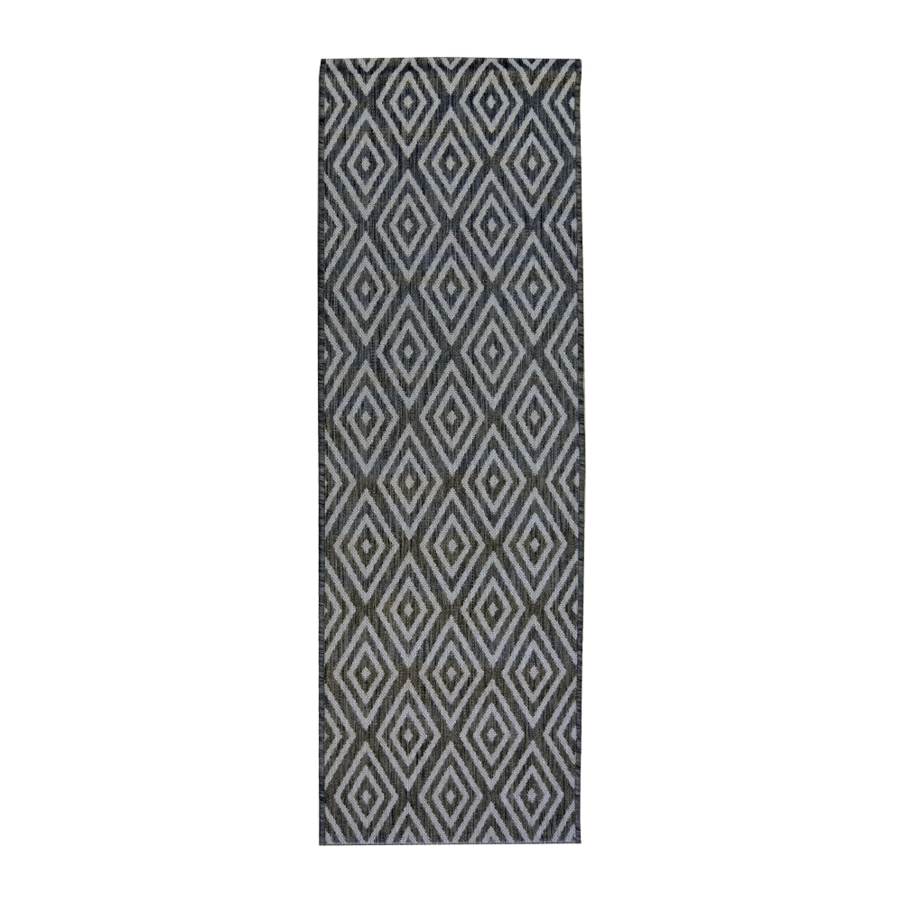 Outdoor Flatweave Compass Rug - 60 x 80cm - Geo Anth - TJ Hughes Grey