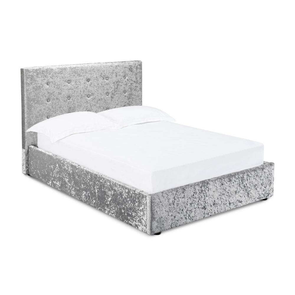 Rimini Double Bed 4ft6 1.35m - Silver - LPD Furniture  | TJ Hughes