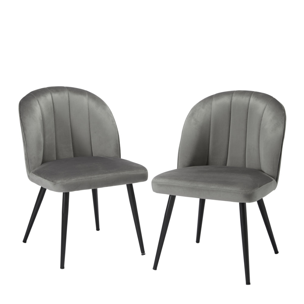 Orla Dining Chairs - Grey - Set of 2 - LPD Furniture  | TJ Hughes