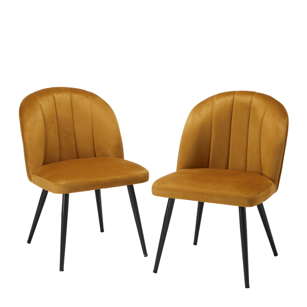 Orla Dining Chairs - Mustard - Set of 2 - LPD Furniture  | TJ Hughes Yellow
