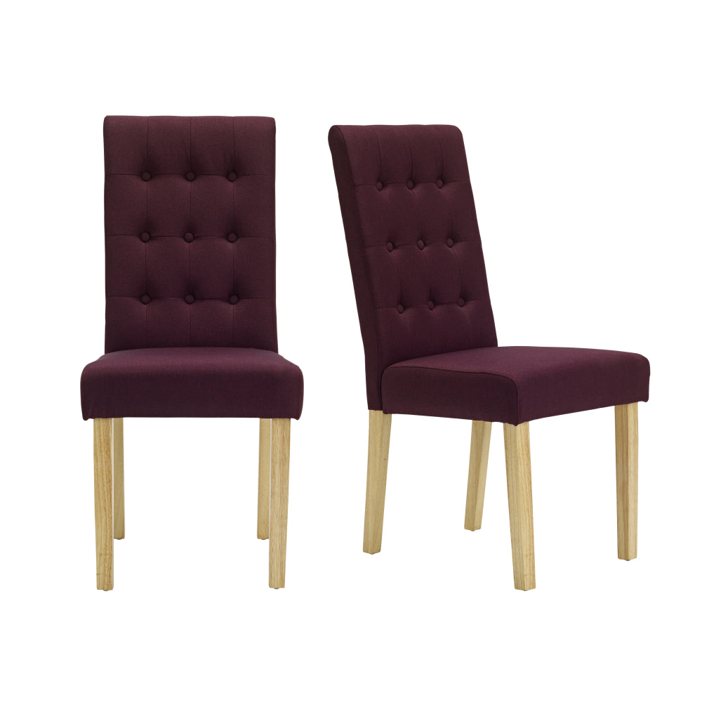 Roma Dining Chairs - Plum Purple - Set of 2 - LPD Furniture  | TJ Hughes